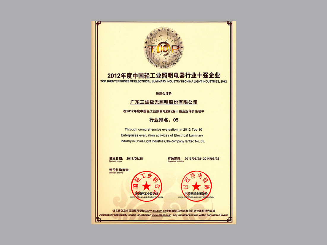中国轻工业官方电器行业十强企业